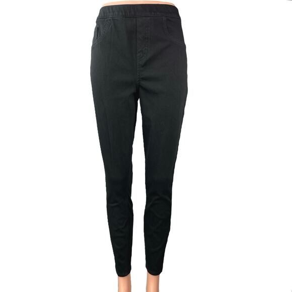 Spanx Women's Black Pull On High Waisted Skinny Jegging Denim Jeans Size L - Picture 1 of 4